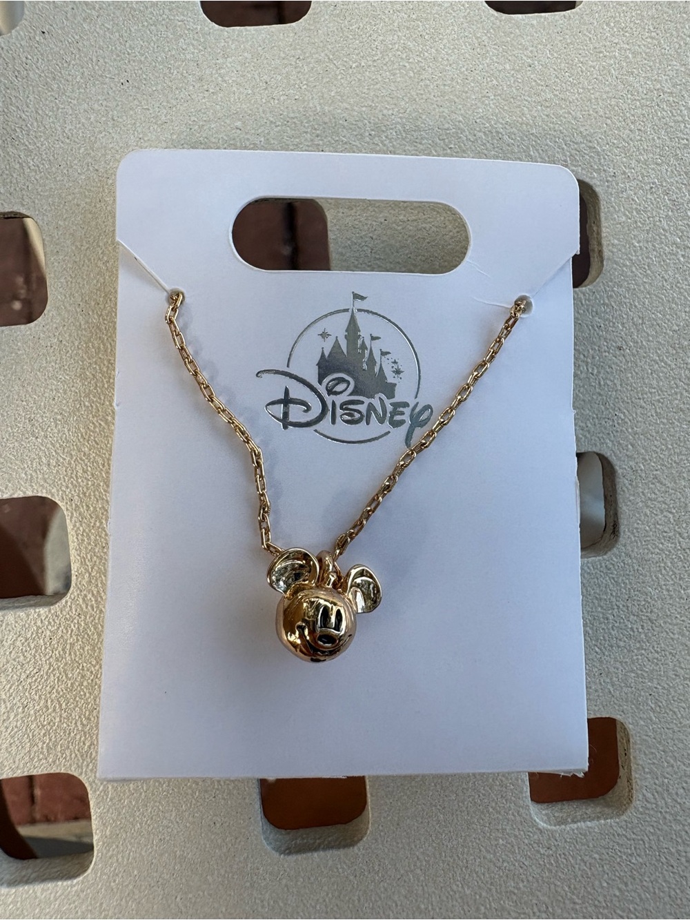 NWT Disney Gold Pumpkin Mickey Head Charm Necklace